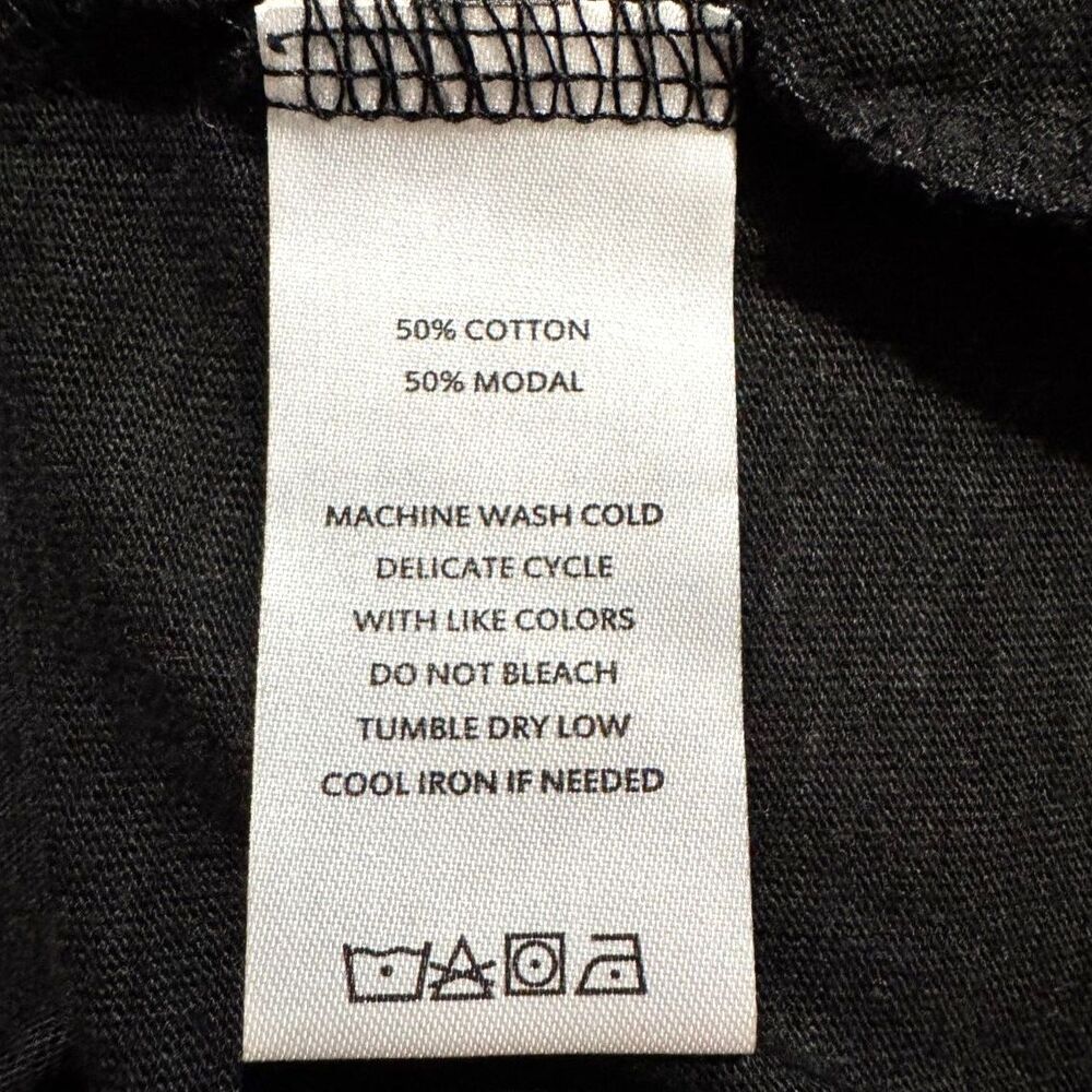 NWT Lilla P Black Cotton Modal Casual Collared V-Neck Long Sleeve Top Size Large - Picture 7 of 7